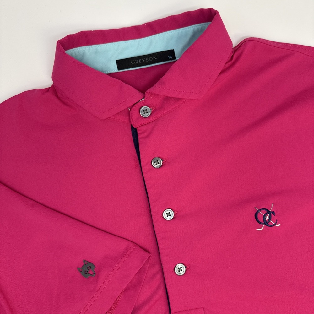 Greyson Polo Shirt Men's Size Medium Bright Pink FLAW